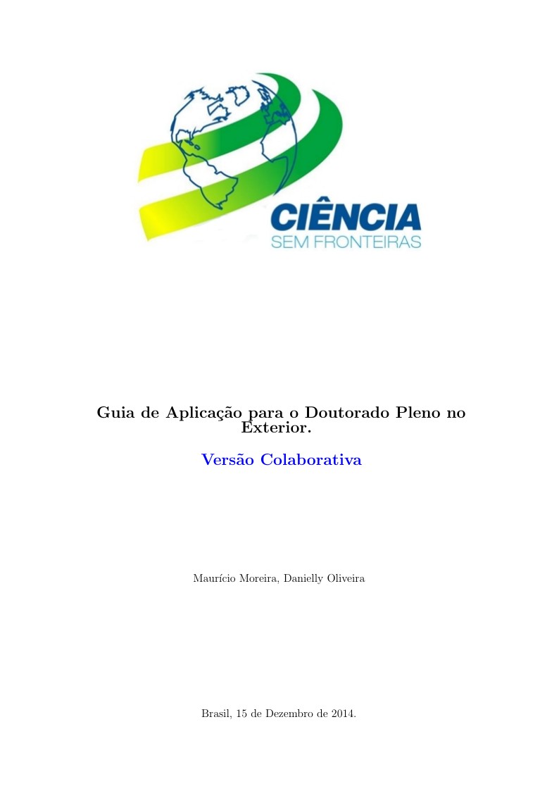 Guia de Aplicação para o Doutorado Pleno no Exterior (Versão Colaborativa)