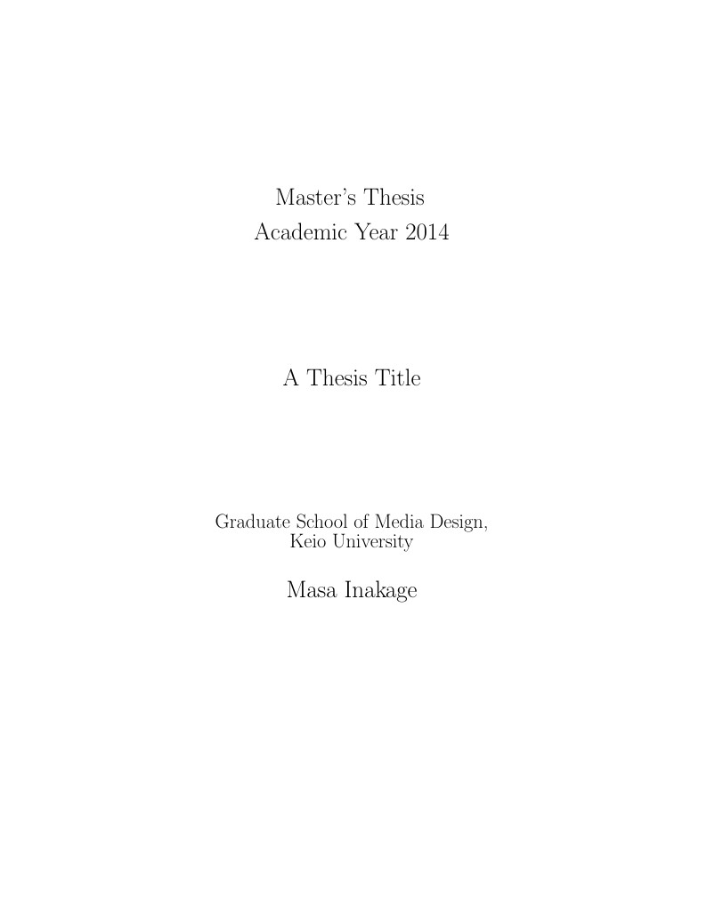 KMD Thesis Template (Keio University)