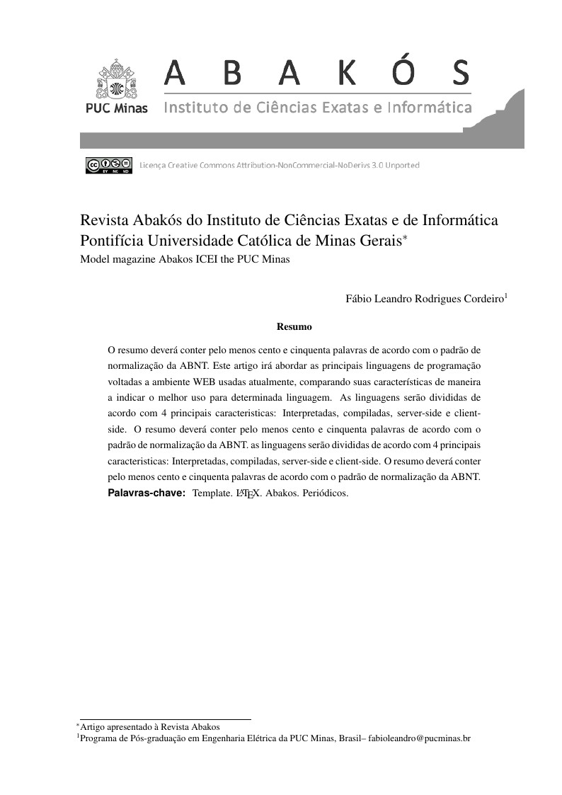 Modelo Canônico ABAKOS PUC Minas