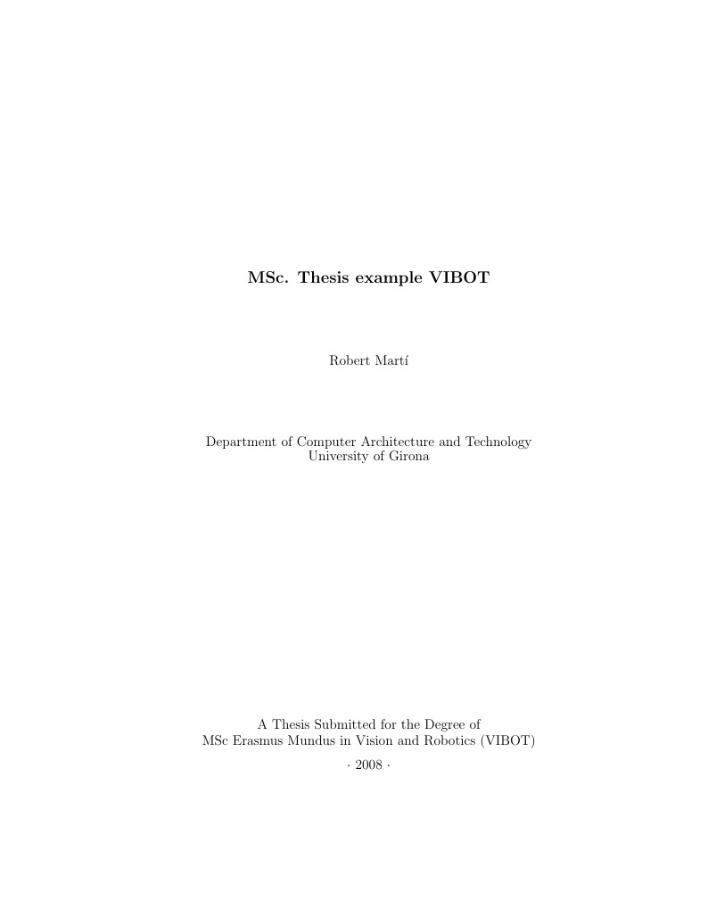 VIBOT Master Thesis Template