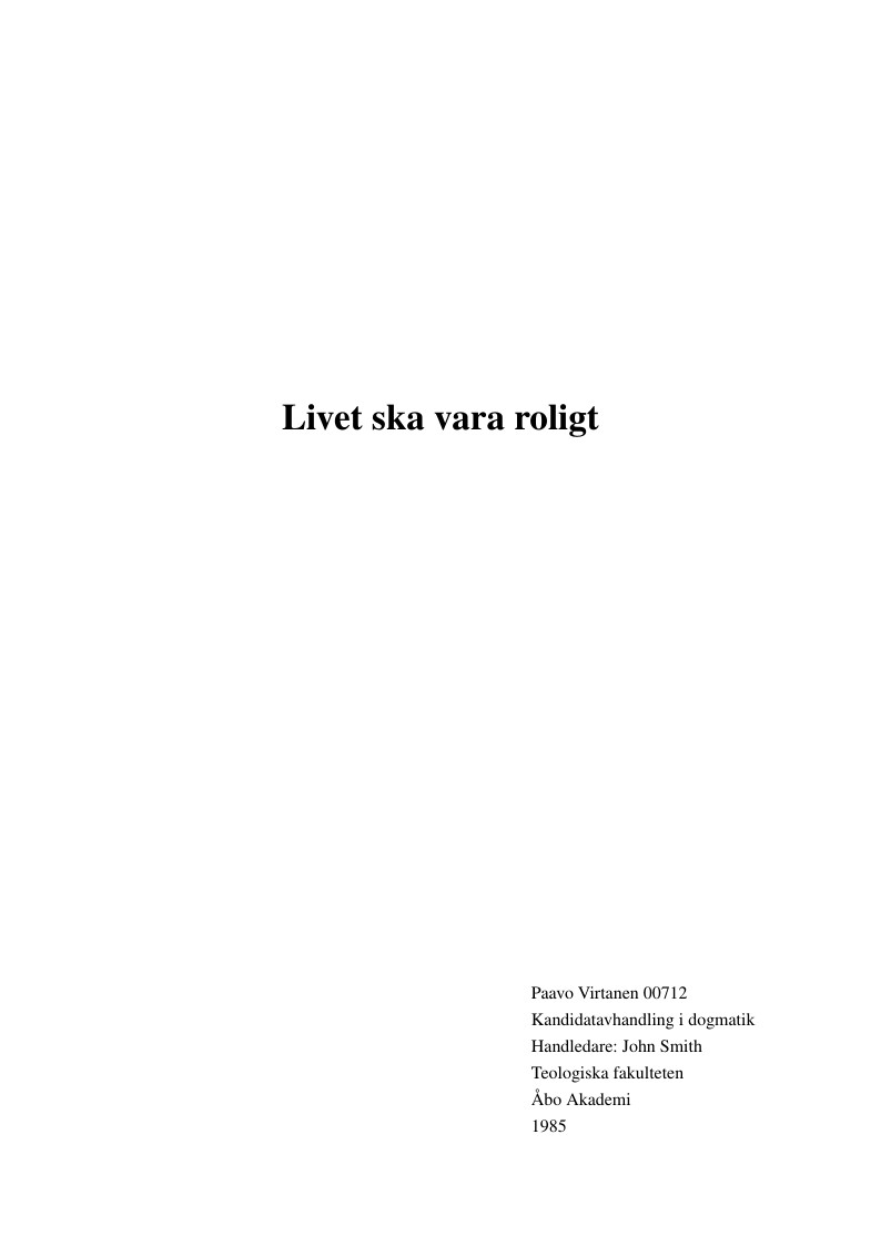 Åbo Akademi - Bachelor/Masters Thesis