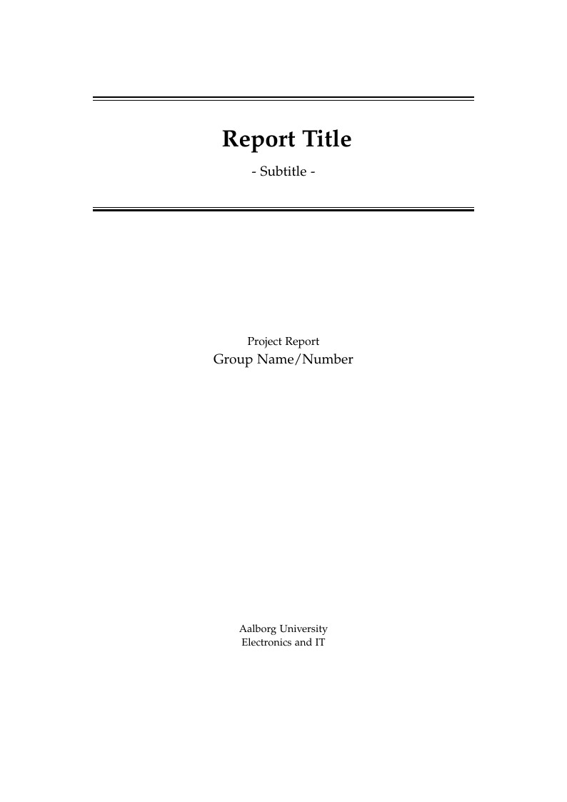 Aalborg University (AAU) Report Template