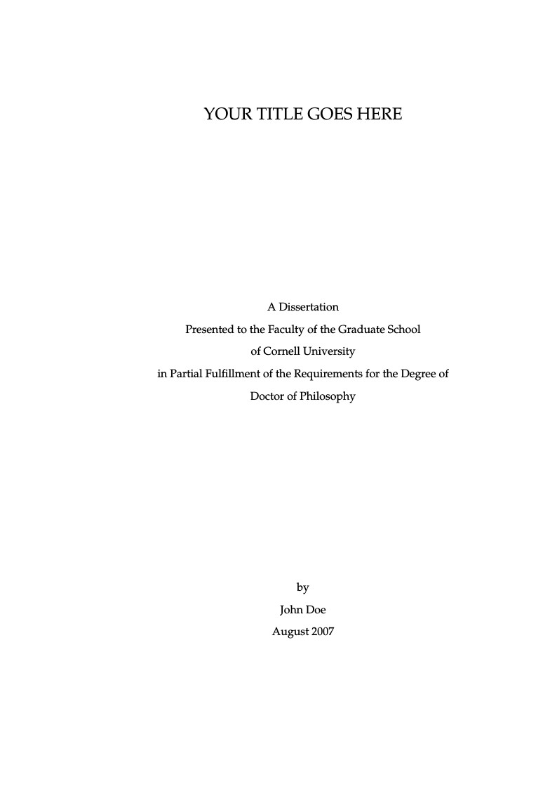 Cornell University Thesis Template