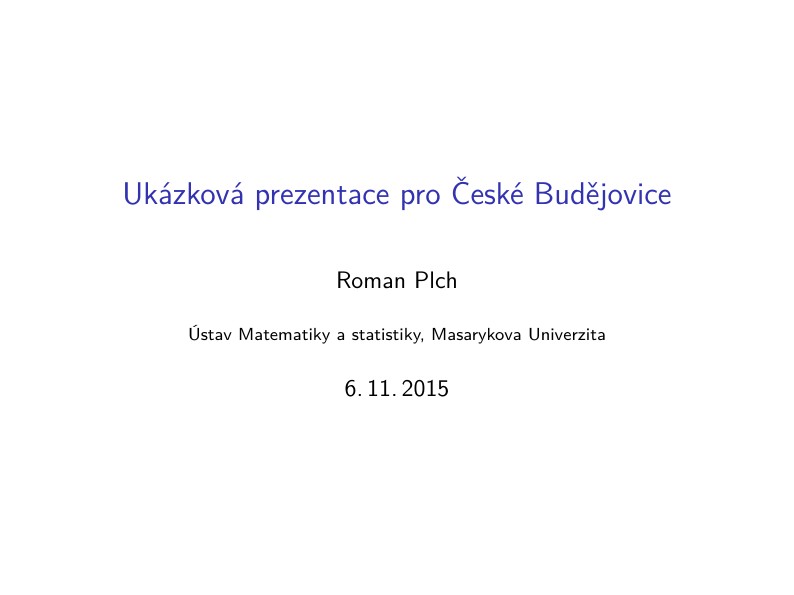 Ukázková prezentace pro workshop České Budějovice