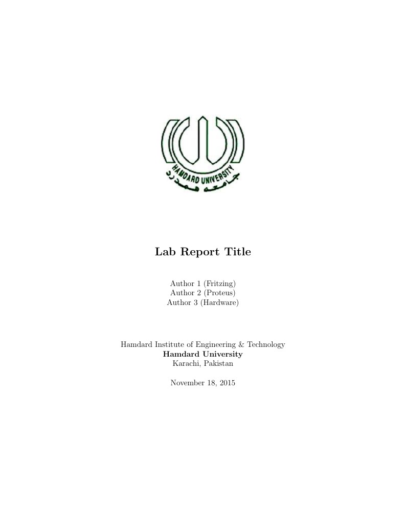 LAB Report Template HIET Hamdard University