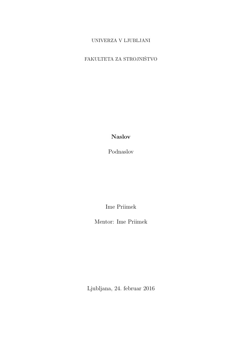 Project report, University of Ljubljana, Faculty of Mechanical Engineering