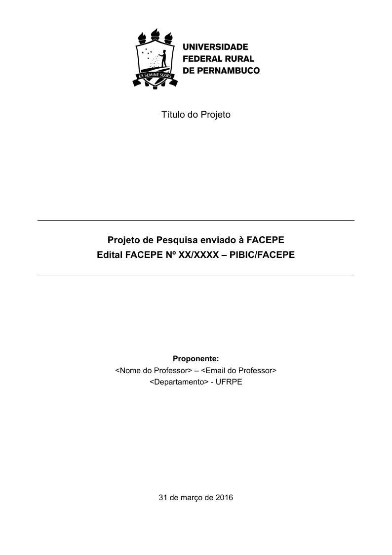 Template Projeto de pesquisa FACEPE-PIBIC