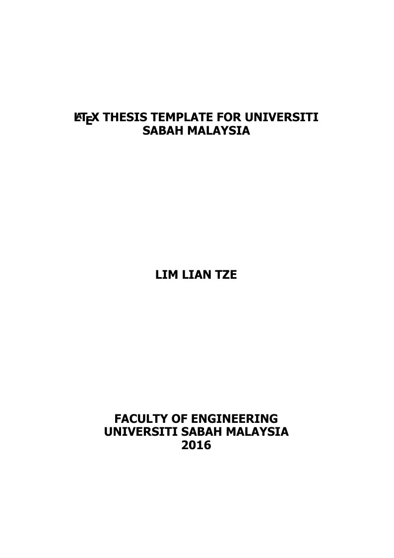 LaTeX Thesis Template for Universiti Malaysia Sabah (UMS)