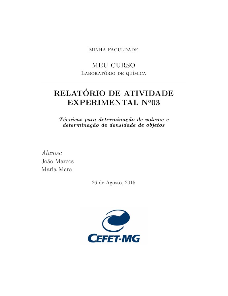 Modelo de Relatório Técnico