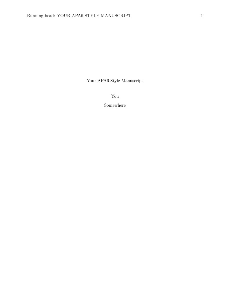 Simplified APA6-Style Manuscript - How To Make Basic Citations