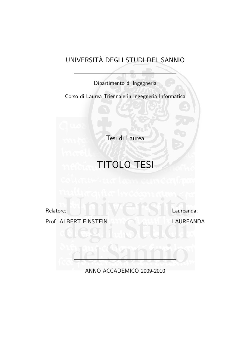 Thesis at Unisannio - Engineering