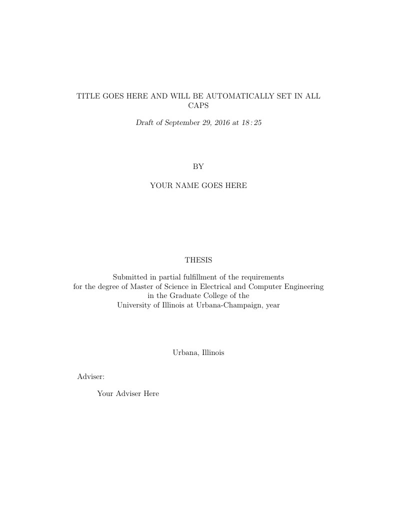 University of Illinois Electrical and Computer Engineering Thesis Template