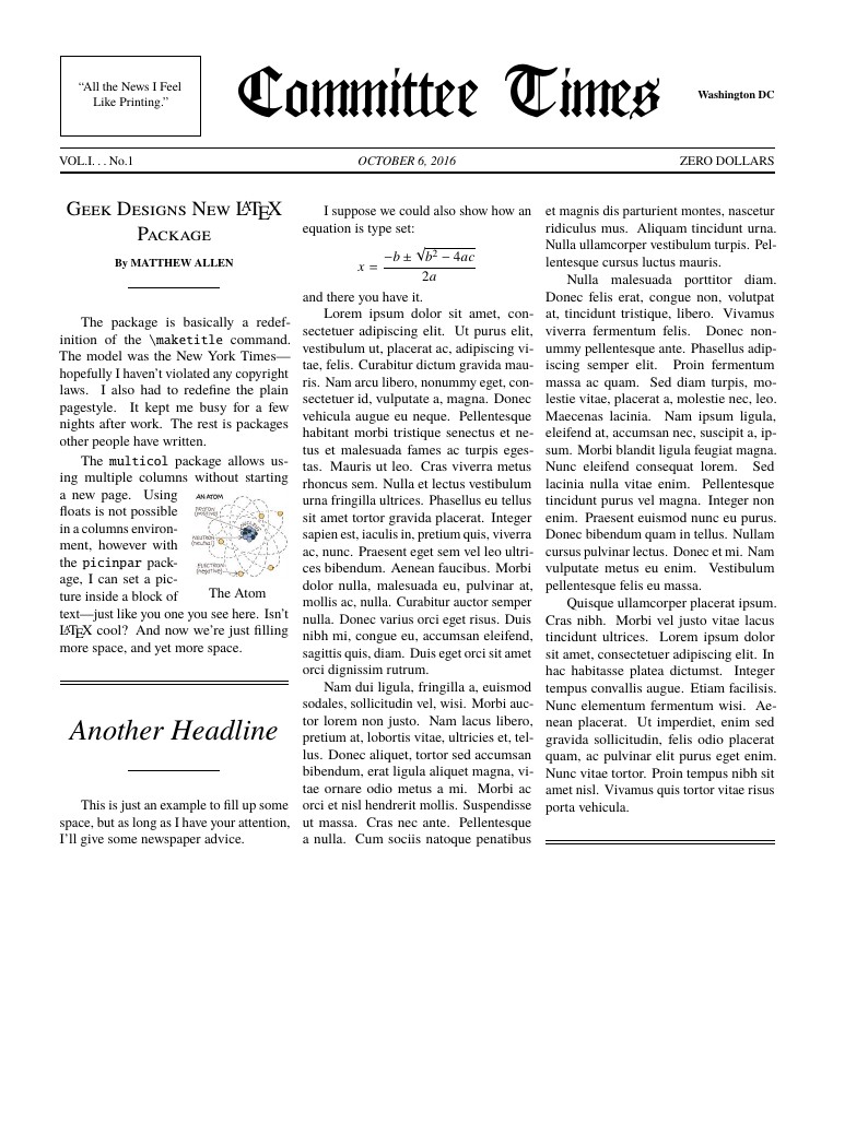 Newspaper/news letter template