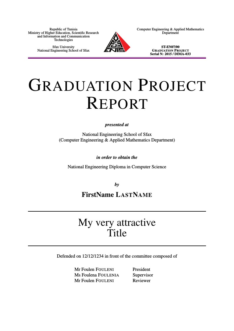 National School of Engineers of Sfax (ENIS) Report