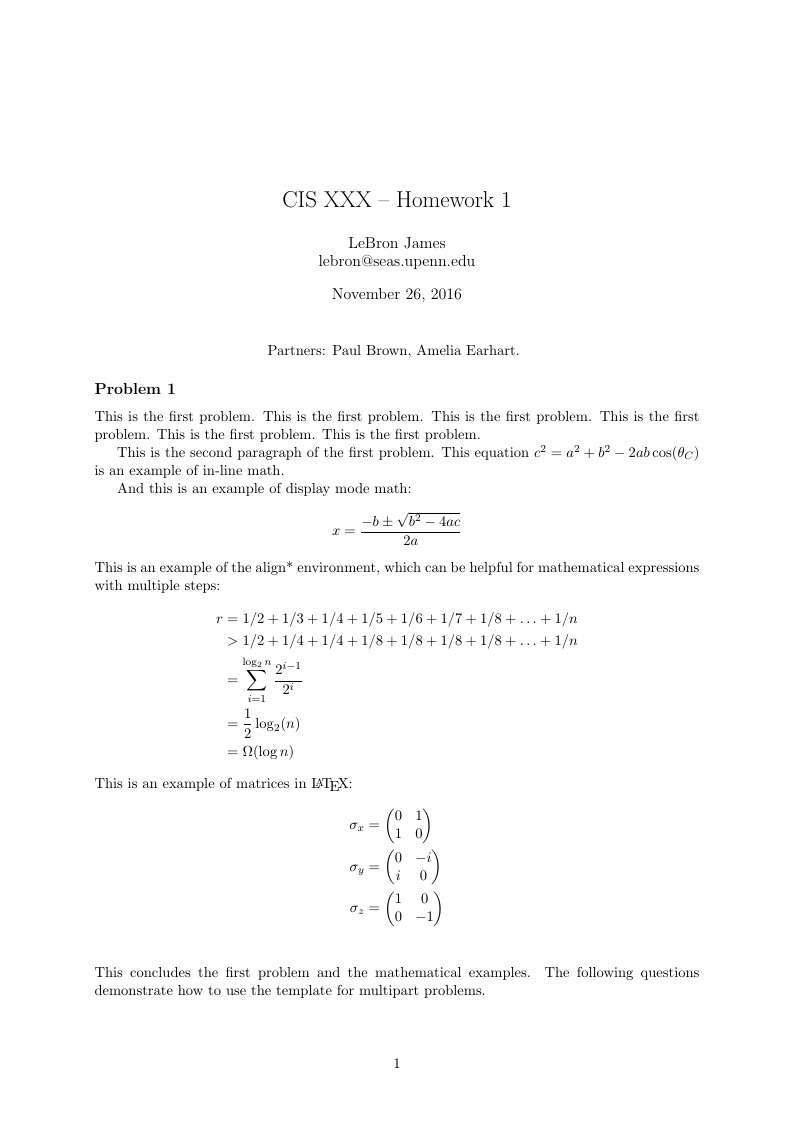 UPenn CS HW Template