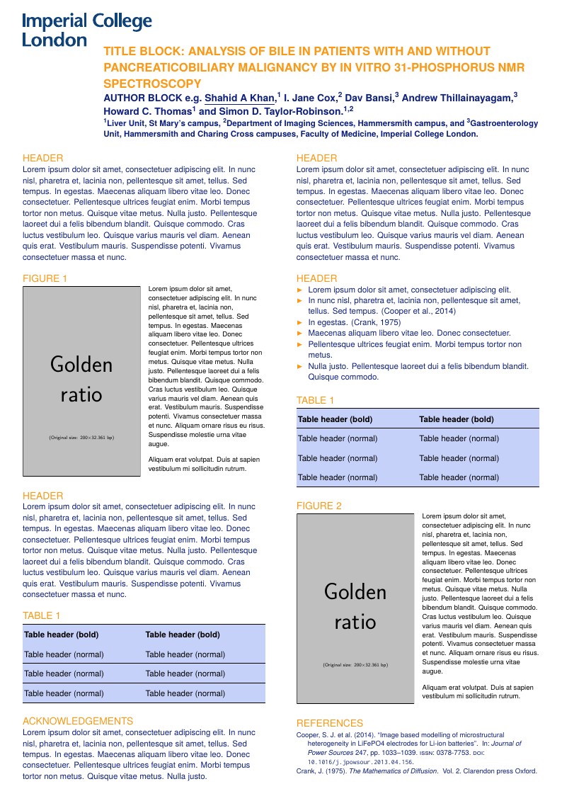 Imperial College London Competition Poster Template