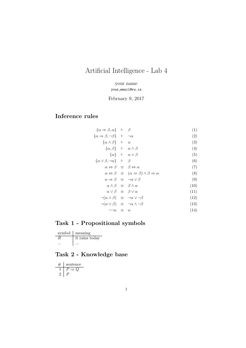 Artificial Intelligence @ RU - Lab 4