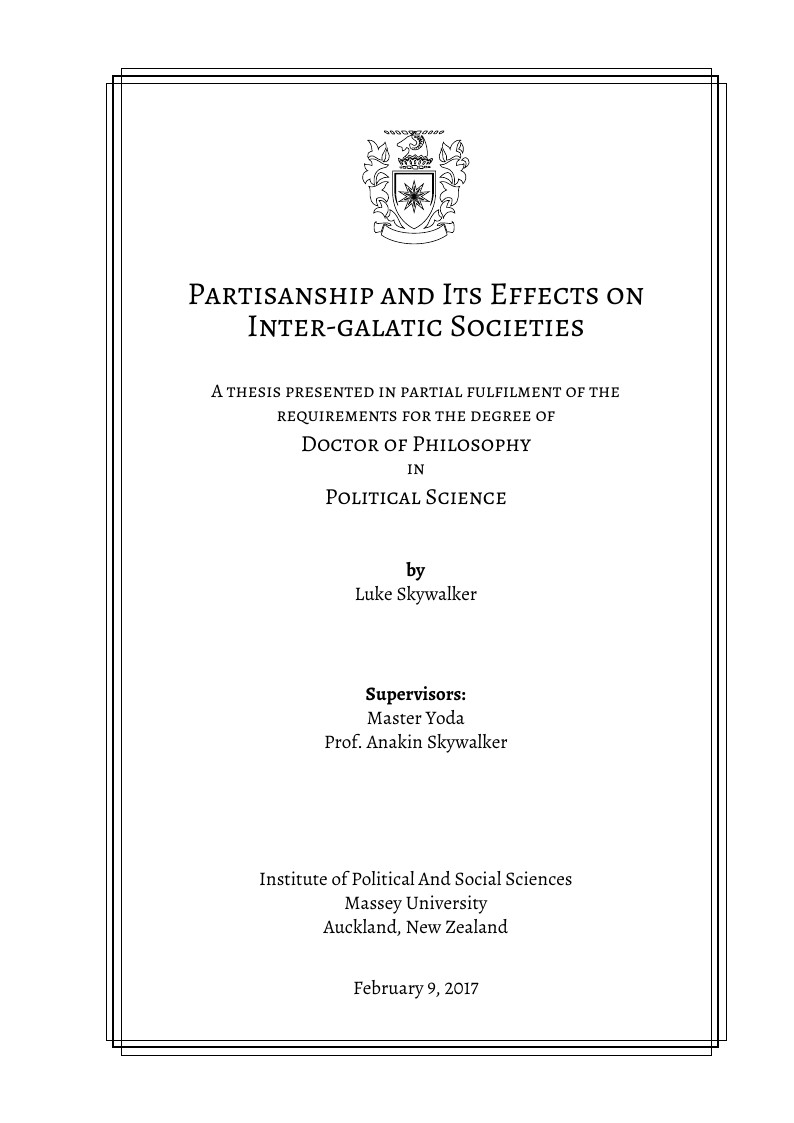 Massey University New Zealand - Template for Theses