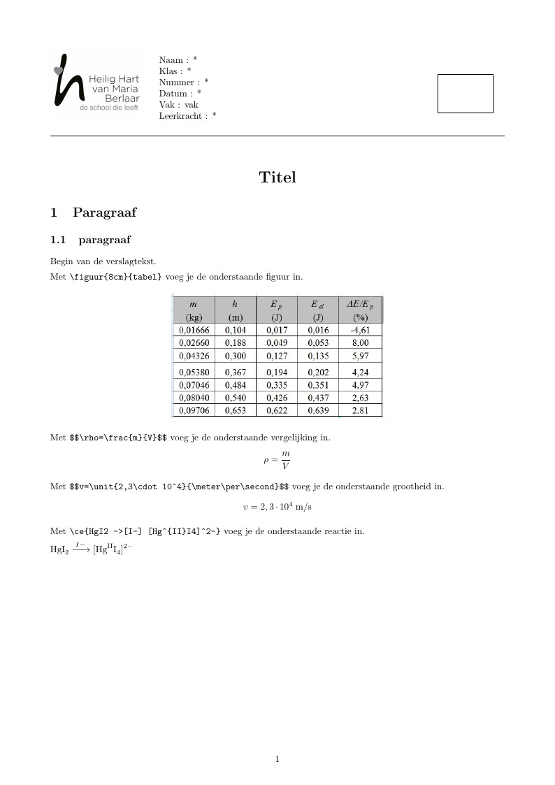 Document voor verslag HHVMB