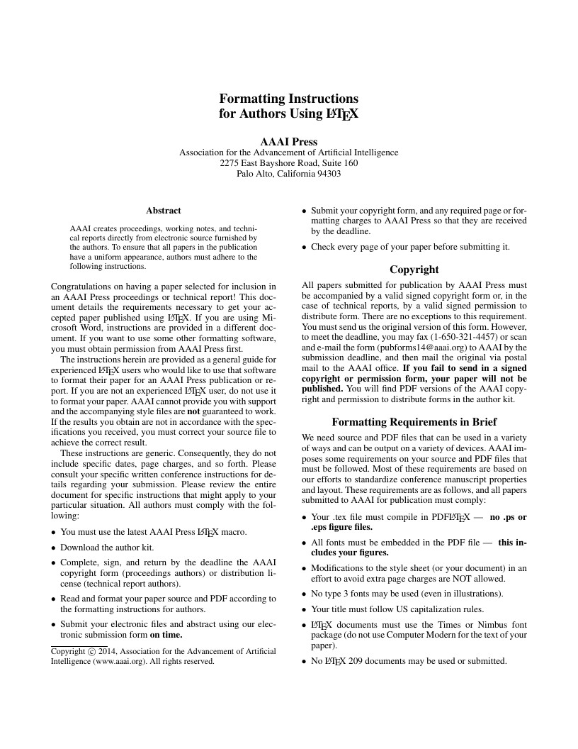 AAAI Press LaTeX Template