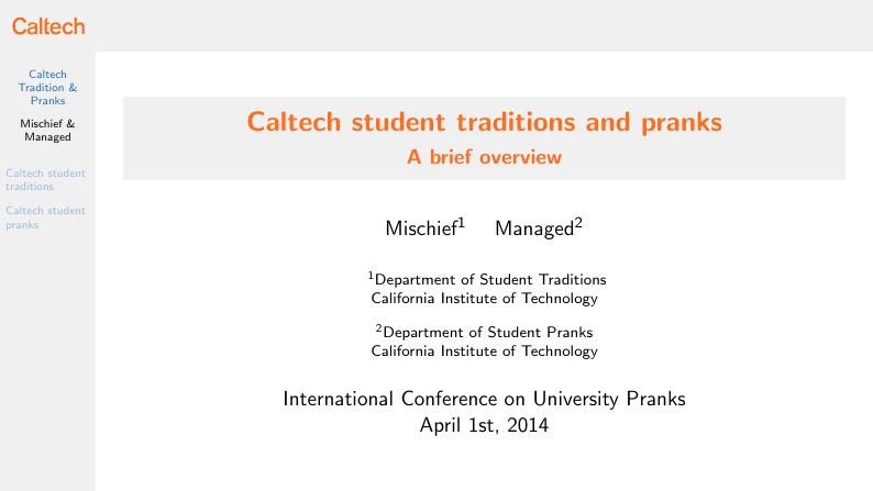 Caltech Beamer Template (NEW)