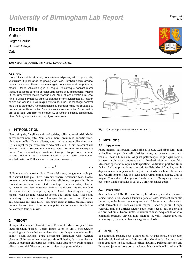 UoB Lab Report Template
