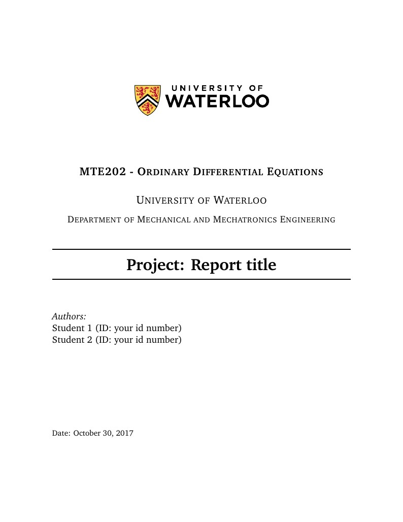 MTE202 - Ordinary Differential Equations