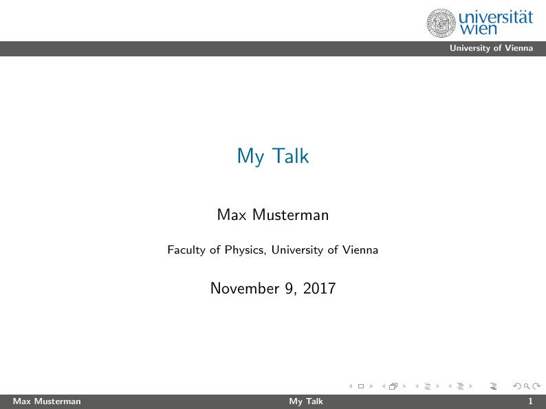 Beamer, University of Vienna