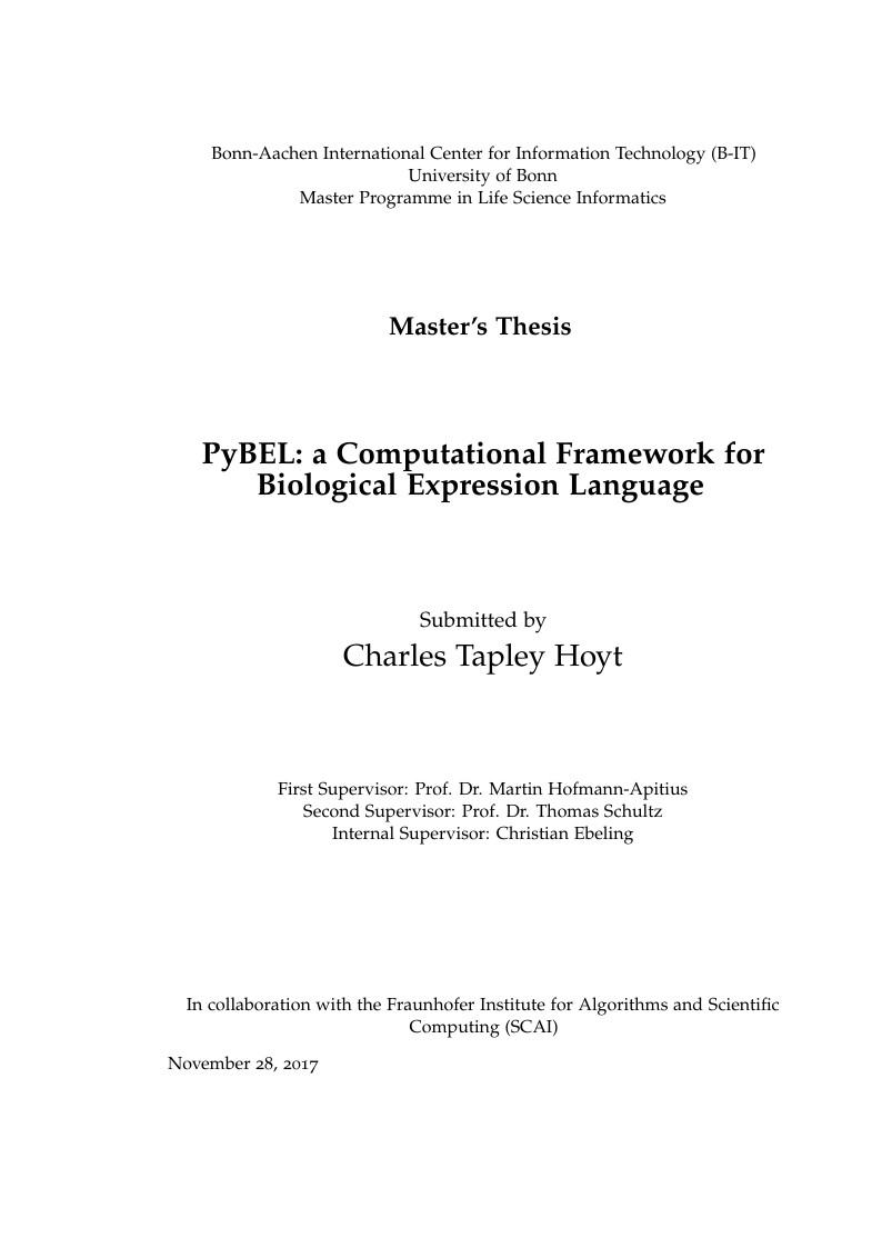 PyBEL: A Computational Framework for Biological Expression Language