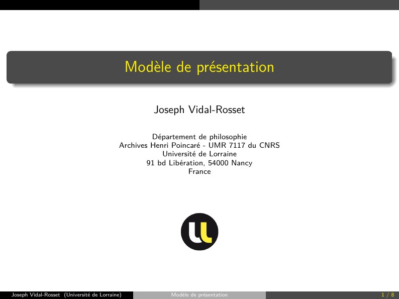 Modèle de présentation pour l'Université de Lorraine