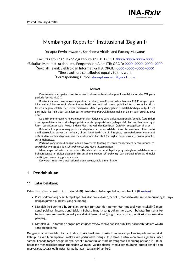INARXIV template - Membangun Repositori Institusional (Bagian 1)