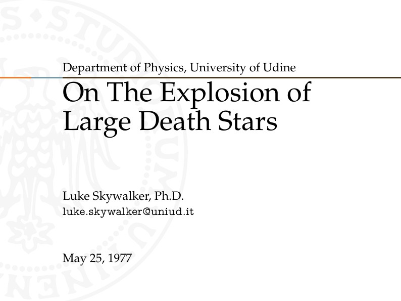 University of Udine Unofficial Beamer Theme