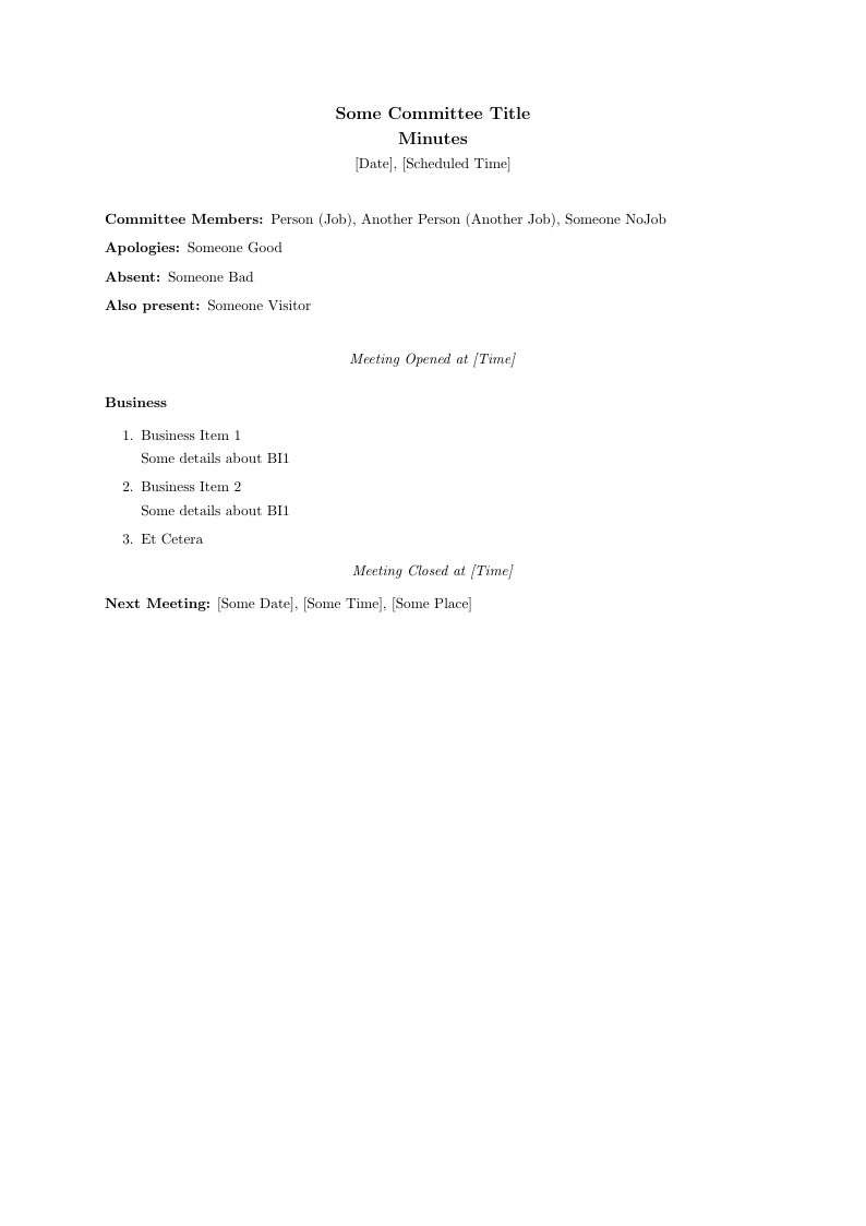 Minutes Template