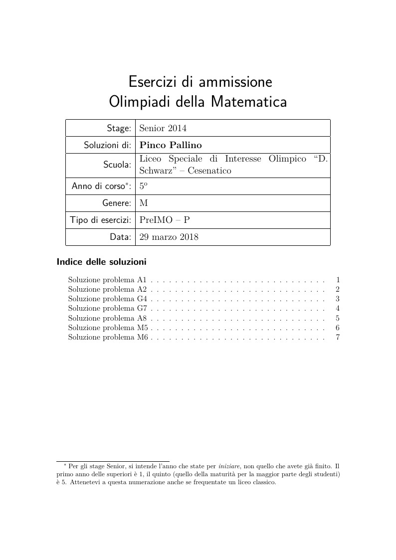 Stagetex - olimpiadi della matematica