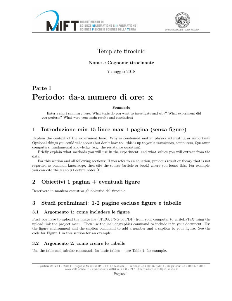 Unime Template Tirocinio