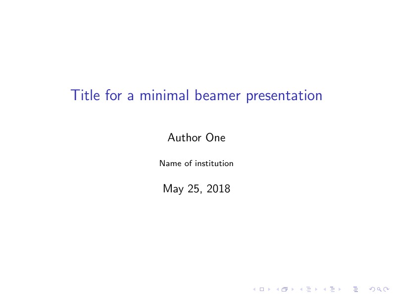 Minimal beamer presentation