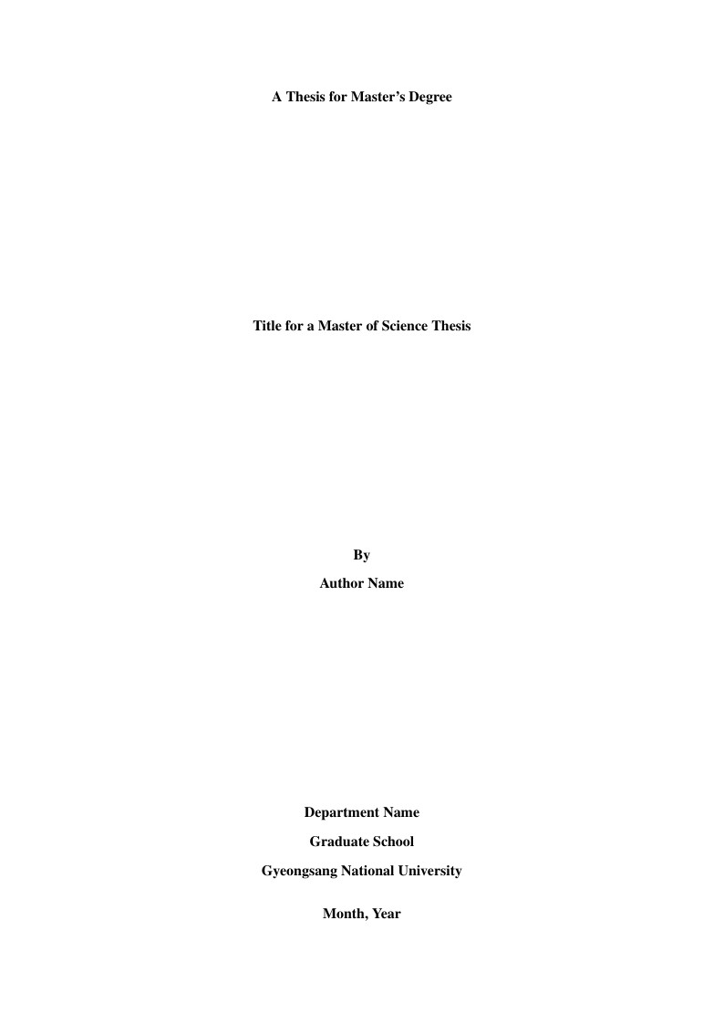 Master of Science Thesis Template (Gyeongsang National University)