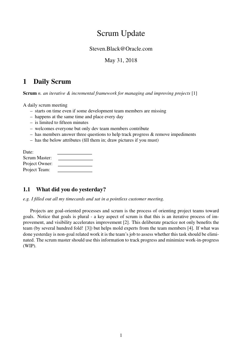 Scrum Update