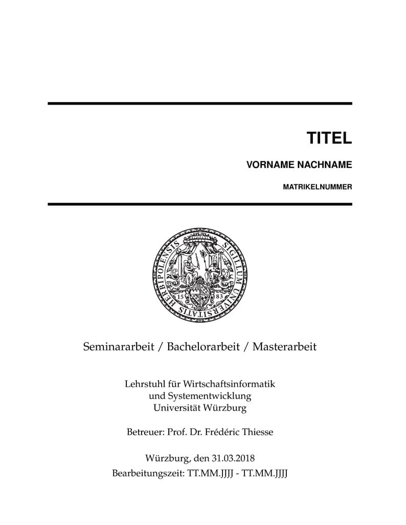 [Uni Wue] Vorlage Studentenarbeiten, WISE 2020