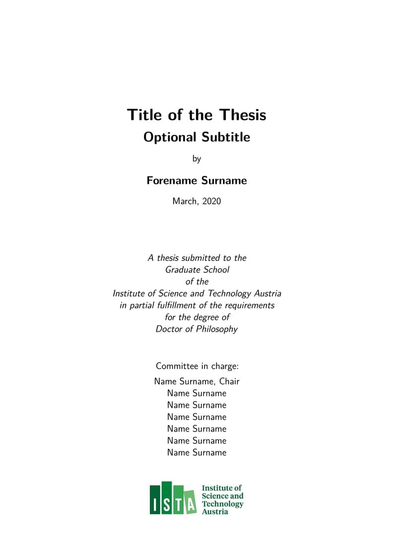 Thesis Template - ISTA [istaustriathesis]