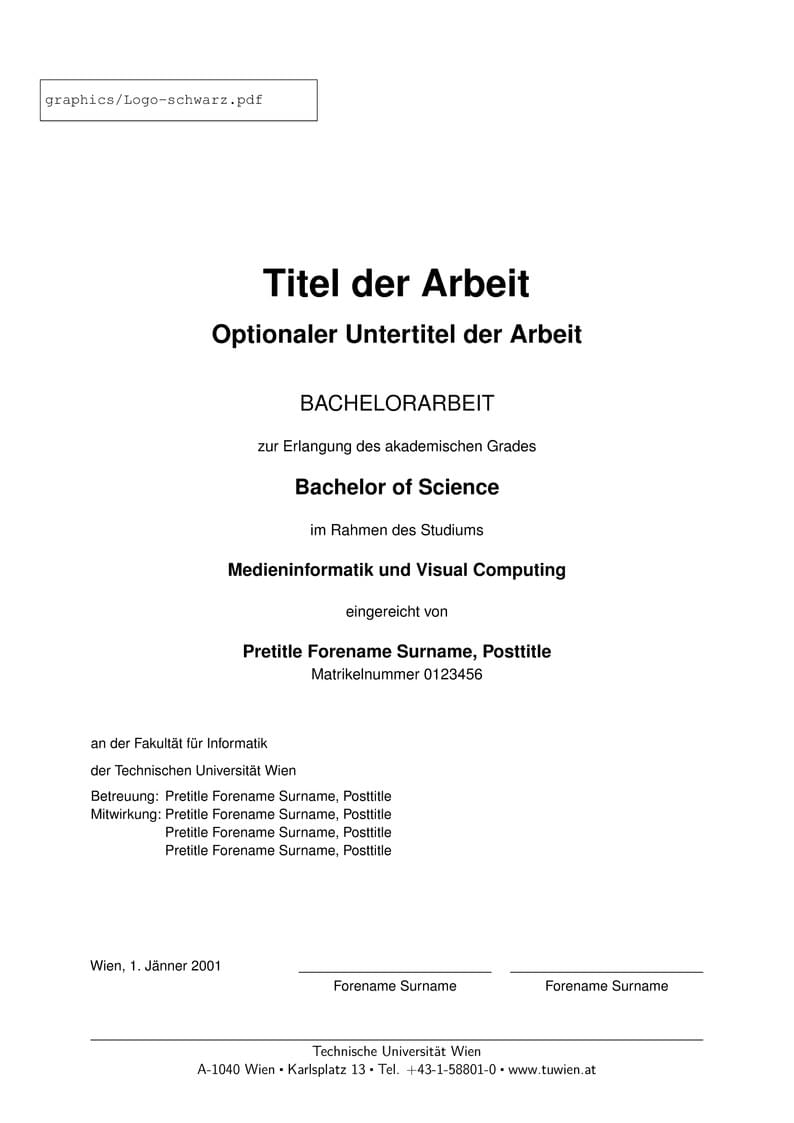 Thesis Template - TU Wien - Faculty of Informatics [vutinfth]