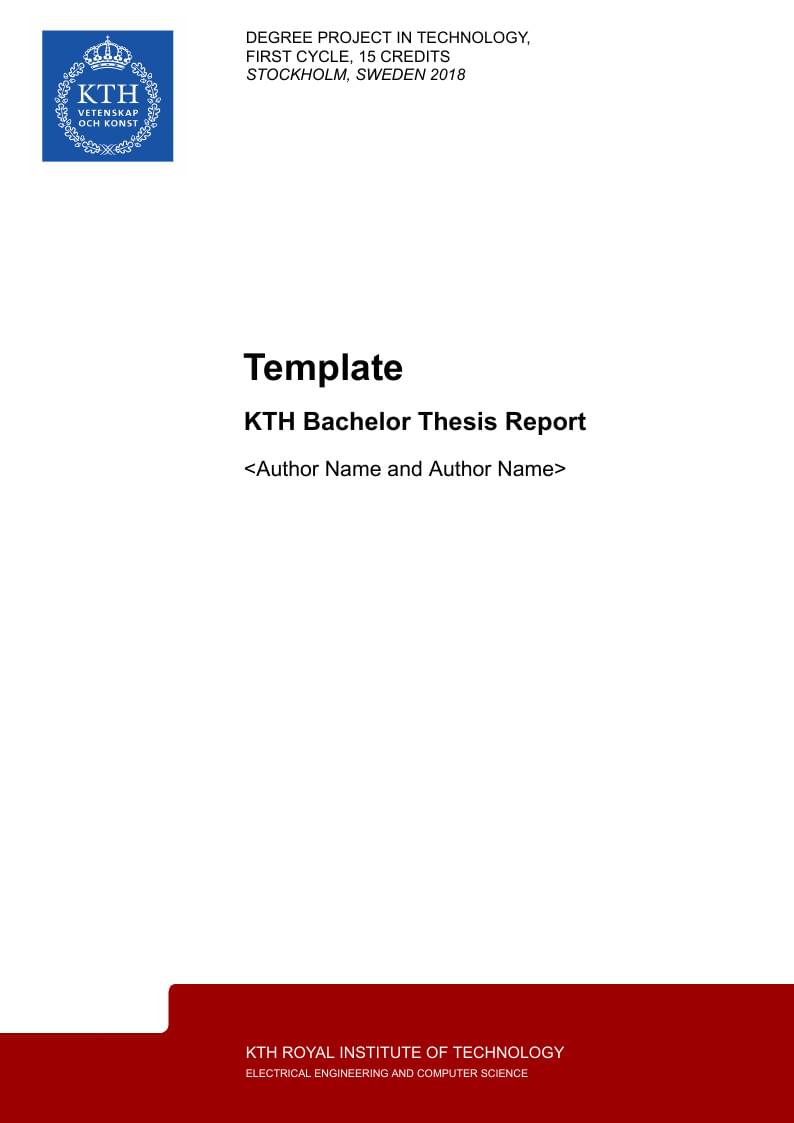 KTH Bachelor Thesis Template 